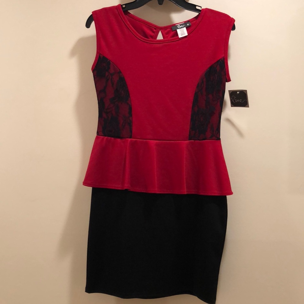 NWT Pinc brand red & black one piece dress.
